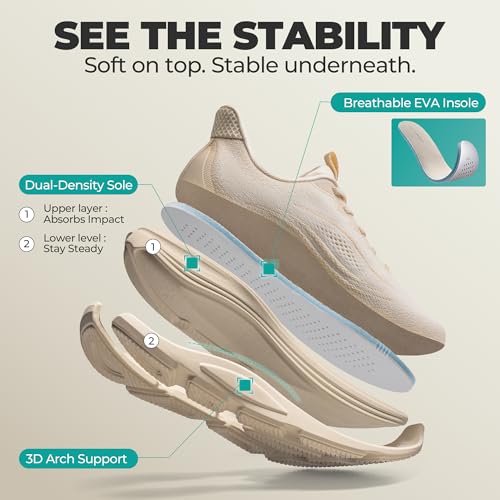 Image of ALLSWIFIT Women's Slip On Walking Shoes Hands-Free Cushion Running Tennis Comfortable Arch Support Gym Workout Athletic Fashion Sneakers StediCloud