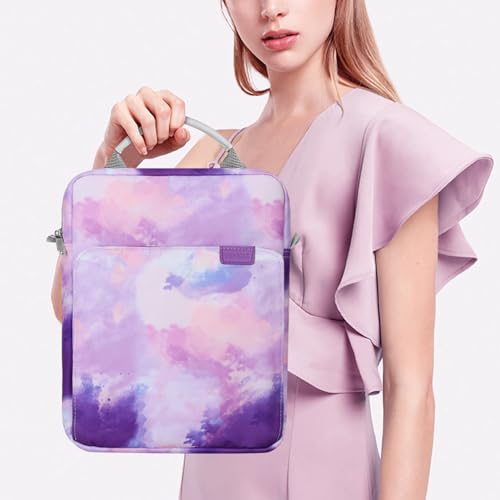 TiMOVO 9-11" Etui na tablet z paskiem na ramię do iPada 11 cali A16 2025, iPada 10,9" / 10,2" | Air 11/5e/4. gener. 10,9", Galaxy Tab A9 Plus 11", fioletowa akwarela
