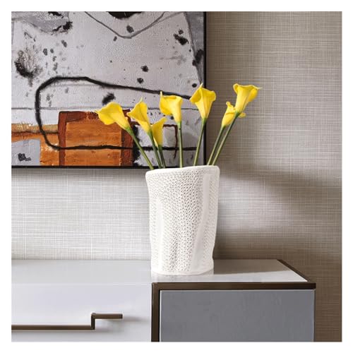 Vase en grès blanc texture mate imperméable ornements de porche