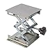 Sumsoctober Adjustable Stainless Steel Lifting Table Heavy Duty Manual Scissor Lift Stand 100x100mm for Woodworking Laboratory Industrial Projects Workbench