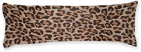 DKISEE Decorative Leopard Print Body Pillow Case Cover Washable Pillowcase with Double Sided Print, 20" x 54"