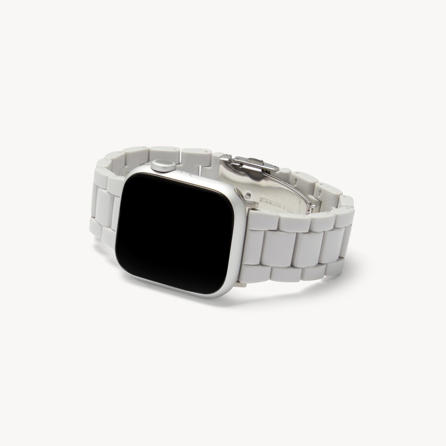 MACHETE Compatible with Apple Watch Band 38mm 40mm 41mm 42mm 44mm 45mm 49mm, Fashion Acetate Resin iWatch Band for SE Series 9/8/7/6/5/4/3/2/1 Ultra 2 1 Women Men (Light Gray)