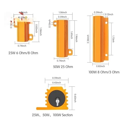 Décodeur L + E + D clignotant de frein avec résistance bobinée 100W coque aluminium - 2