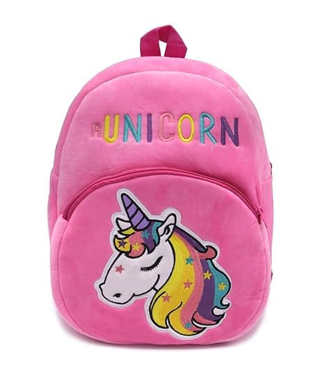 Image of Frantic Kids Velvet School Bag soft plush standard Backpack Baby Girl Preschool Mini Travel Bags Baby Girl & Baby Boy & Toddlers Picnic Carry Travelling Bags (2-5 Years)