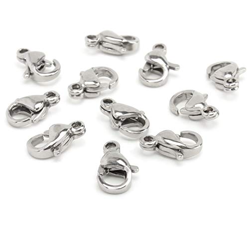 Wholesale Pack-50 PCS 9mm Stainless Steel Lobster Clasps and 100 PCS 4mm Open Jump Rings Set Jewelry Making Findings