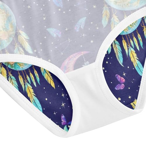 Cotton Toddler Underwear Floral Moons Feathers Butterflies Dark Panties for Girl Fun Print Briefs Girls Undies 2t 5