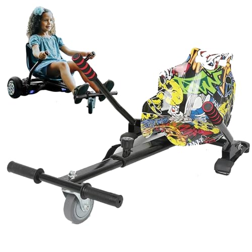 Asiento De Hoverboard, Compatible Con Patinete De Equilibrio De 6,5'', 8'' Y 10'', Rango Telescópico Del Marco De 70 a 93 Cm, Rodamiento De 75 Kg, Accesorio De Kart Para Niños Y Adultos