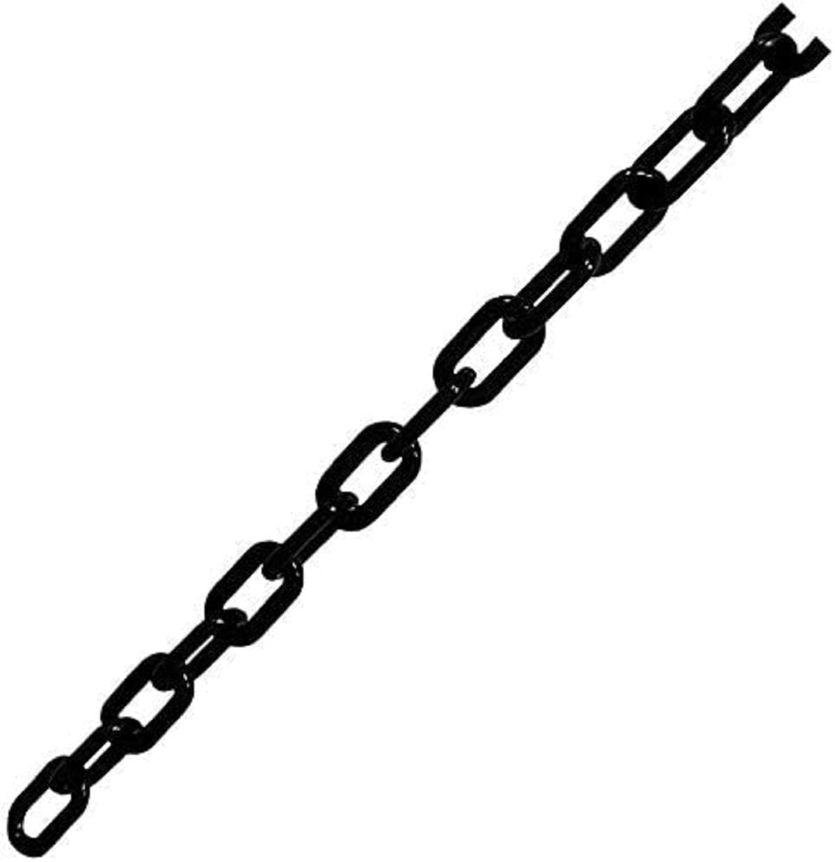 Barrera de cadena de plástico de 5 metros, cadena de eslabones de plástico duradera, barrera decorativa para jardín, valla de seguridad sanitaria (negro)