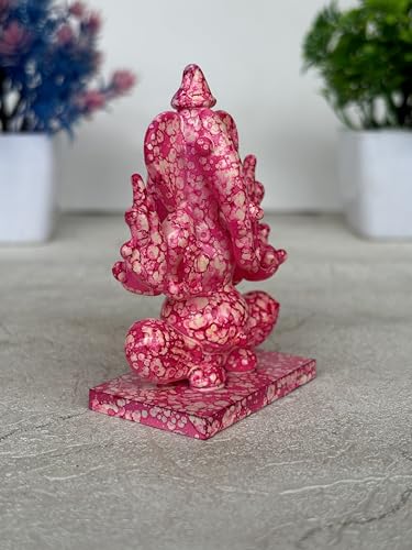 Image of Salvus App Solutions Pink Crystal Ganesh Idol for Car Dashboard & Home Decor | Double Side Face Lord Ganesha Murti | Decorative Dashboard Showpiece for Car, Office & Mandir (2-3 Inch)