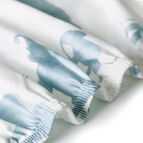 Image of GRSSDER Stretch Ultra Soft Jersey Knit Changing Pad Cover Set 2 Pack, Change Table Pad Covers Fit 32 inch /34 inch x 16 inch Pads Safe and Snug, Cute Diaper Changing Pad Covers of Elephant Print