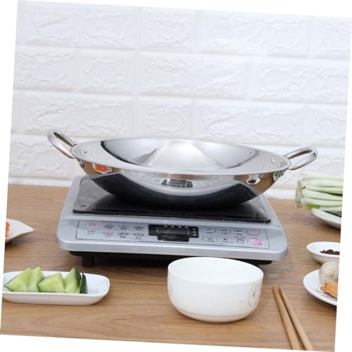 Wok de acero inoxidable con doble asa y superficie antiadherente miniatura 4