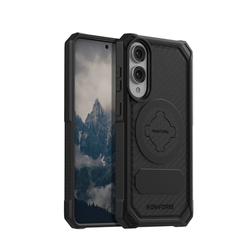 Image of Rokform Rugged Case Compatible with Galaxy S25 Edge, Magnetic Cover with Twist Lock, Drop Tested Armor (Black)
