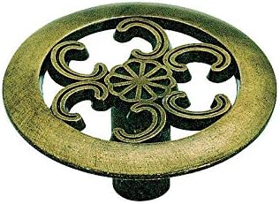 1.5 in. Dia. Allison Round Furniture Knob - Antique Brass 0.75 in. Projection
