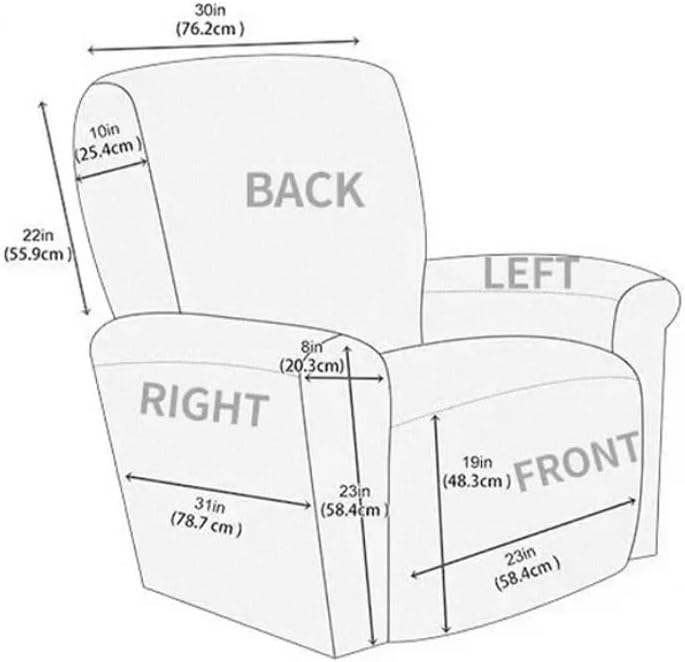 Konsilsa Stretch Recliner Chair Covers for Reclining Chair，Recliner Sofa Cover Stretch Reclining Chair Cover for Home Living Room Lazy Boy Relaxing Armchair Cover (Color : Black)