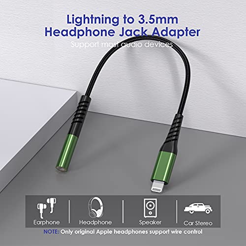Lightning To 3.5Mm Adapter, [ Mfi Certified] Moou Iphone Headphone Jack Adapter Lightning To Aux Audio Dongle Cable Compatible With Iphone 13/12 Mini/12 Pro/11/11 Pro/11 Pro Max/Se/X Xr Xs 8 7 #TOP3