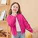 Girls' Cardigan with Button Loose Long Sleeve Shrug Sweaters Cropped Uniforms Kids Knit Sweater Outerwear Hot Pink 11-12 Years