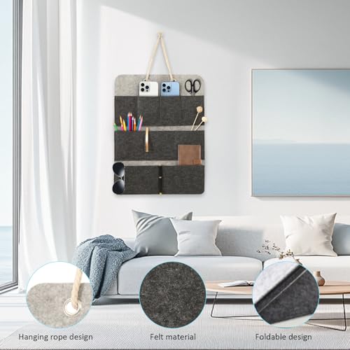 Hängeorganizer Filz Hängeaufbewahrung Wandorganizer Camping Aufbewahrungstasche mit Mehreren Taschen Wand Organizer Hängend für Wand, Tür, Bad Organizer, Zuhause, Büro