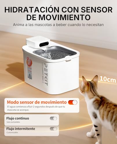 Fuente para gatos PETKIT EVERSWEET MAX 2 de acero inoxidable 3L con batería 5