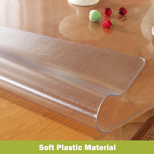 image for OstepDecor Frosted Clear Table Protector 30 x 60 Inch, 1.5mm Thick Pla