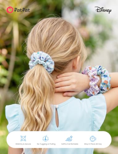 Image of Disney Stitch Hair Scrunchies for Girls, 3PCS Satin Hair Ties & Ponytail Holders, Holiday Hair Accessories for Kids, Cute No Damage Scrunchies, Birthday Gifts for Toddler Girls