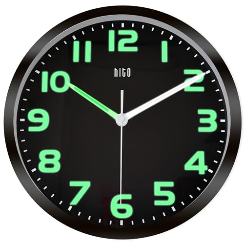 Reloj de pared silencioso HITO 10 pulgadas luz nocturna miniatura 1