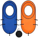 Arrowbash 2Pcs Large Pop Up Tennis Targets Detachable Training Rings 600D Oxford Cloth Tennis Serve Training Aid With Carry Bag, Blue/Orange