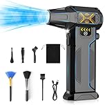 Immver Compressed Air Duster Cleaner for PC, 150,000RPM Air Blower with 8000mAh Rechargeable Battery, Stepless Wind Speed, LED Lights, Alternative to Air Can for Laptop Keyboard Electronics Cleaning