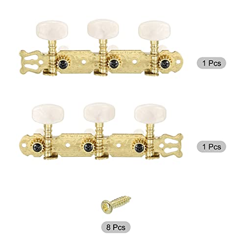 PATIKIL Acoustic Classical Guitar Machine Heads Tuning Keys Pegs String Tuners, White Buttons, 1 Set, / - Image 3