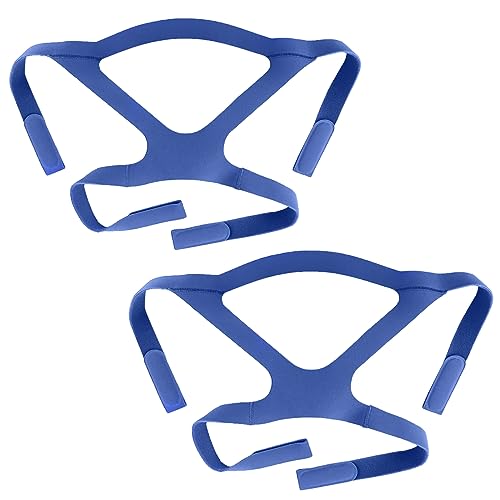 Back Scratcher CPAP Mask Headgear Strap, Universal CPAP Headgear Strap for CPAP Mask, Comfortable Durable Stretchy Material, StandardGray (Headgear Only) (Blue, blue-2pcs)