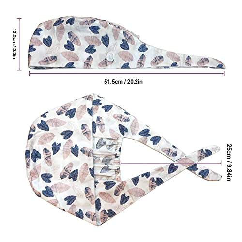 Siribelle 2 Stück Op Hauben Damen Herren Langhaar Op Haube Verstellbar 100% Baumwolle Arbeitskappe für Krankenschwester Zahnärztin mit Knopf Weiß und Rot