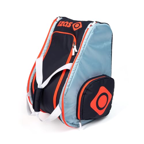 Izas - Paletero de Pádel Unisex - Capacidad para 2 Palas - Medidas 53x35x27cm - 100% Polyester + PVC - 2 Compartimientos Laterales - Serve-Navy Blue - Talla Única