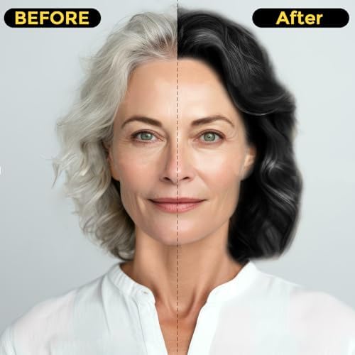 Sminktec 흰머리용 헤어 염색 샴푸 3 in 1, 허브 성분 천연 샴푸 헤어 염료 여성 남성용 (블랙) — 사진 2