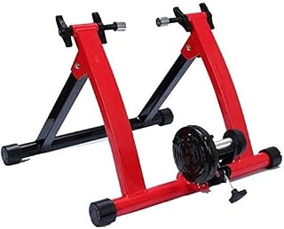 Bike Trainer Stand Fluid Bike Trainer Stand Bike Turbo Trainer Magnetic Cycling Stand, Heavy Duty Stable Bike Stationary Riding Stand Supports Bicycle Trainer(Red)