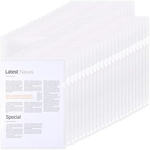 EOOUT 45pcs Plastic Folders, Clear Folders Project Pockets for A4, Document Folders for School and Office Supplies, Transparent Plastic Document Folders