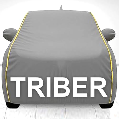 Avecrew 100% Waterproof Car Cover for Triber All Model Mirror & Antenna Pocket Triple Stitched, Dustproof Full Body Protection (Heat & UV Resistant,Grey)