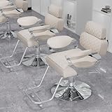 Design Reclinate e Orientato al Comfort: Struttura reclinabile con imbottitura in schiuma ad alta densità, oltre a poggiapiedi e braccioli in metallo, adatta per taglio di capelli, styling e altri servizi professionali