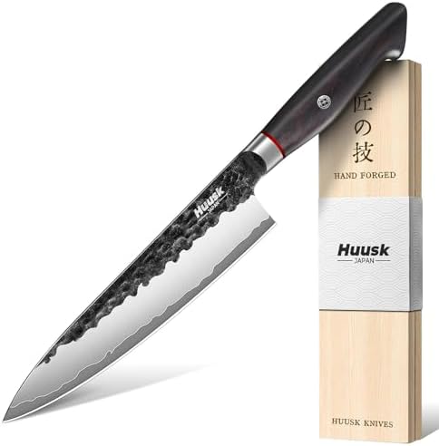 Huusk Professional Japanese Chef Knife - Hand Forged VG10 Kitchen...