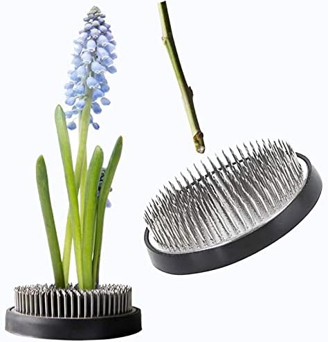 JUSTDOLIFE Flower Frogs Stainless Floral Frogs Kenzan Flower Vase Round Metal Flower Arranger Tool Pin Holder Ikebana Flower Pin Frogs for Vase Flower Arrangements Home DIY Craft