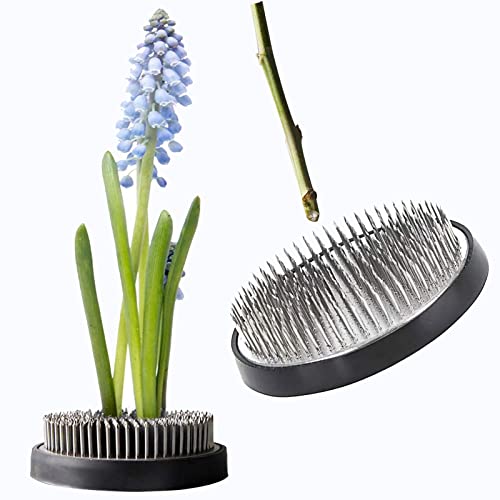 JUSTDOLIFE Flower Frogs Stainless Floral Frogs Kenzan Flower Vase Round Metal Flower Arranger Tool Pin Holder Ikebana Flower Pin Frogs for Vase Flower Arrangements Home DIY Craft (1 Pack Flower Frog)