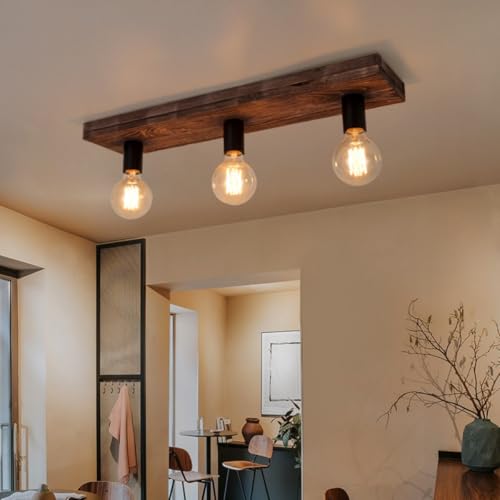 IWANTDO Madera Plafón Retro Rústico E27