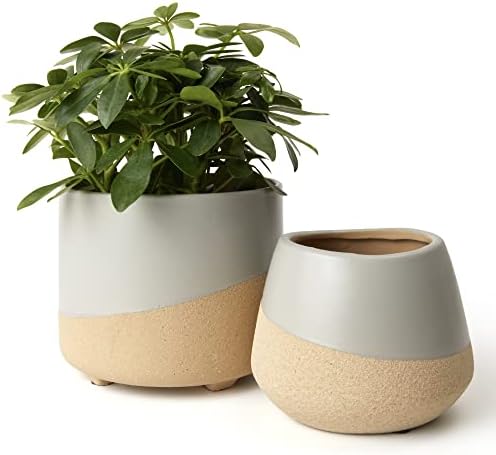 LA JOLIE MUSE Ceramic Planters Flower Pots- 5.5+ 4.3 Inch Modern Plants Pots Planters for Indoor Plants