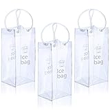 Seguro y confiable: estas bolsas para enfriadores de vino están hechas de material de PVC, que es duradero e impermeable, no tóxico e inodoro, lo suficientemente fuerte como para contener hielo y bebidas como vino, champán y más, no es fácil de romper o romper, puede servirle mucho tiempo