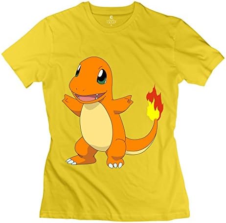 ROCRO Women's Pokemon Charmander T Shirts X-Large Yellow
