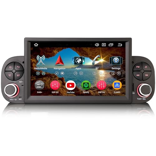 erisin 8-Core 4GB+64GB Android 14 Autoradio carplay per Fiat Panda, Radio bluetooth auto Supporto Senza fili Carplay Android Auto DSP WiFi SWC GPS Navigatore Auto IPS Schermo Tattile