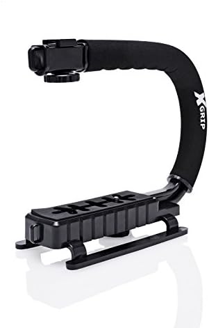Opteka X-Grip Professional Camera/Camcorder Action Stabilizing Handle with Accessory Shoe for Flash, Mic, or Video Light (Black)