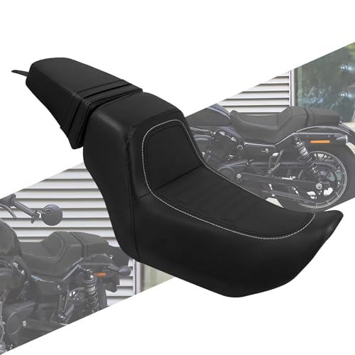 Coussin de siège passager en cuir haut de gamme pour moto Harley Nightster RH975 noir