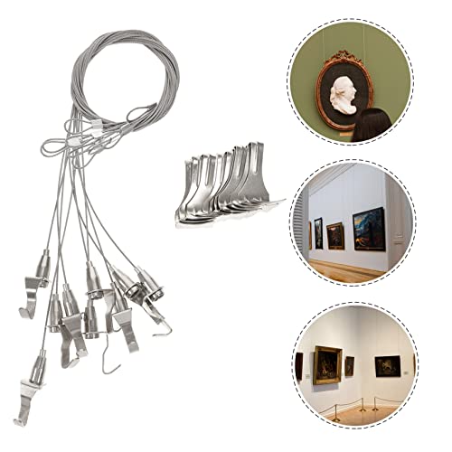 Image of 10pcs Adjustable Picture Hanging Wire Mirror Hanging Hardware Cable and Hooks for Easy Installation Homes Galleries and Gardens