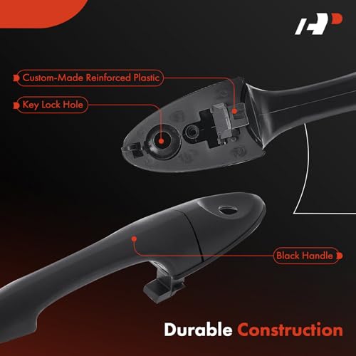 A-Premium Front Driver or Passenger Side Exterior Door Handle with Keyhole Compatible with Ford Focus 2000-2007, with Cover and Pad, Textured Black, Replace# YS4Z-5420966-AAA by A-Premium - Used condition - Image 4