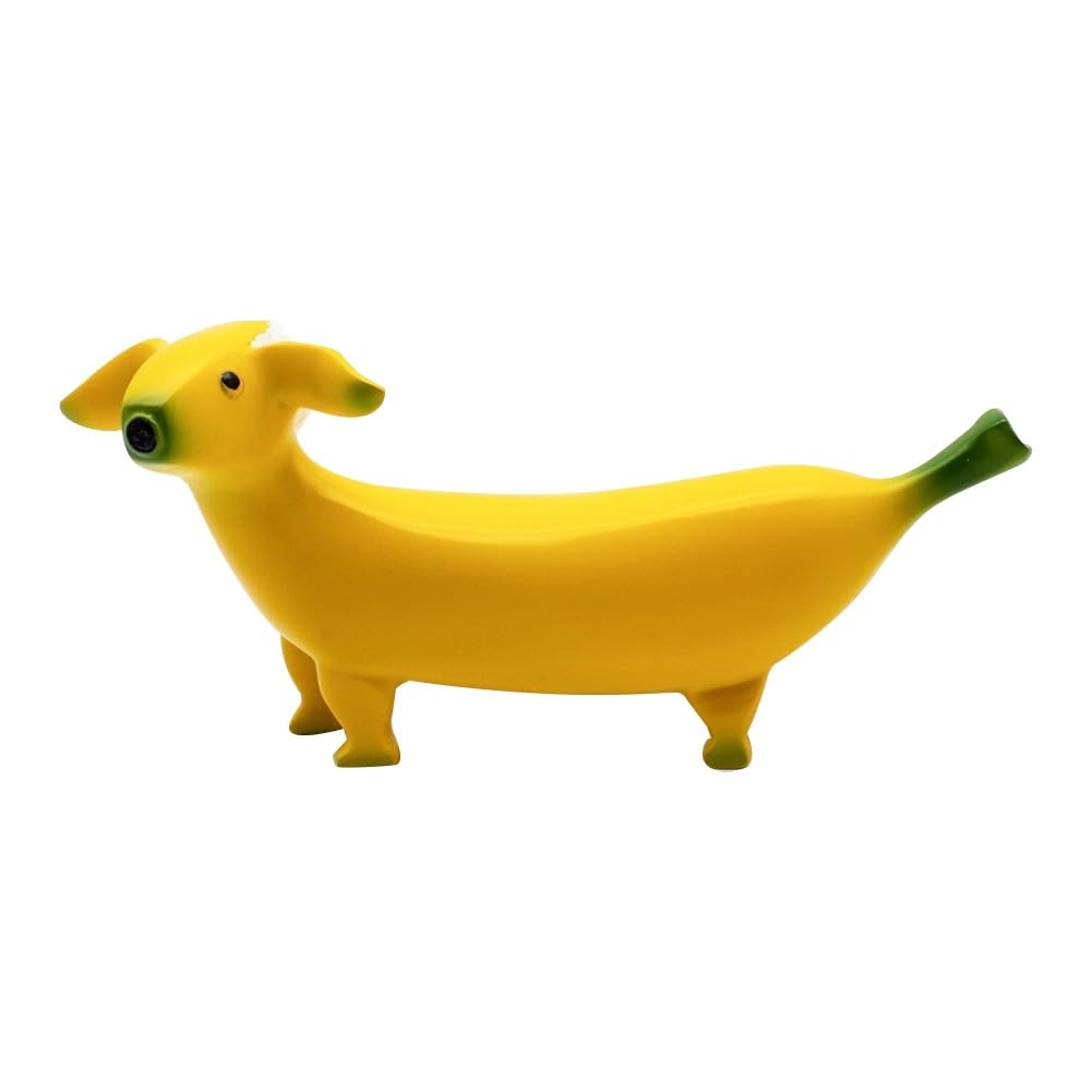 CTRLZS Cute Banana Dog Garden Statues Figurines Ornaments Yellow Garden Statues Figurines Ornaments Resin Gnomes Funny for Home