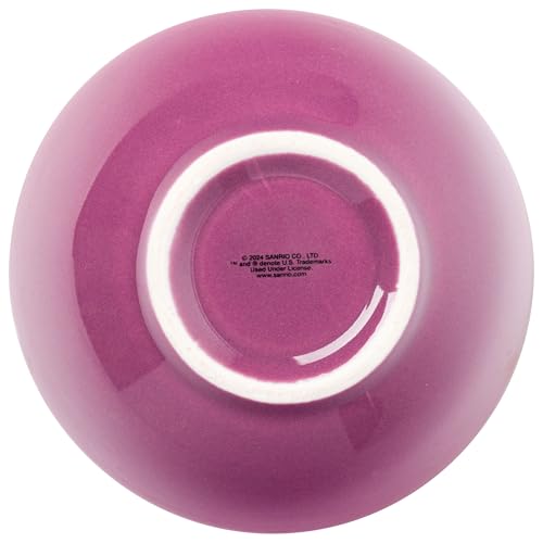 Image of Silver Buffalo Sanrio Hello Kitty and Friends Badtz-Maru Japanese Roe Purple Ceramic Sushi Set with Dipping Sauce Dish and Matching Chopsticks